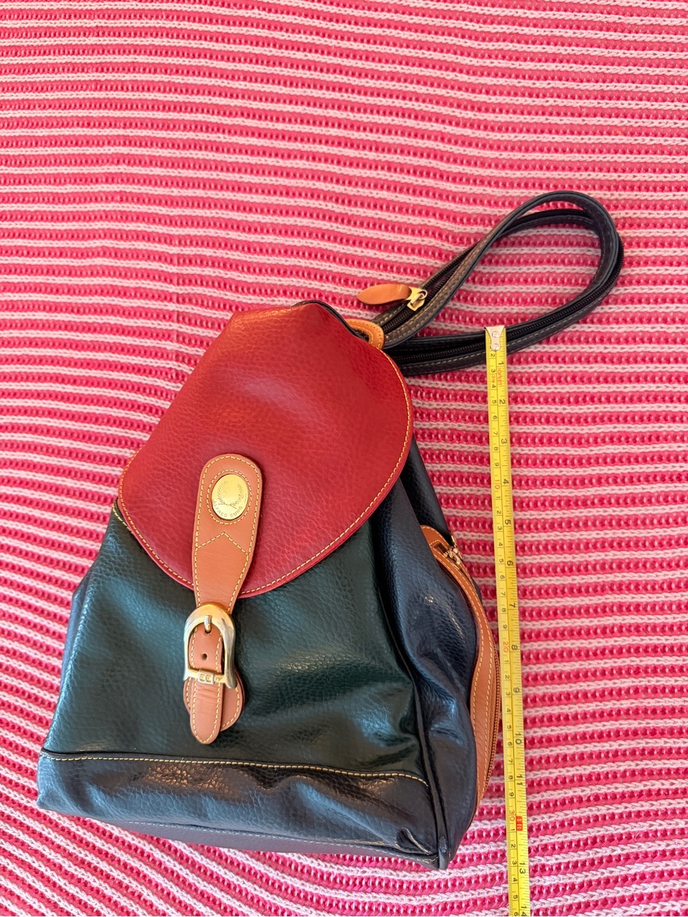 Alfred Sung Leather Colorblock Backpack - Picture 2 of 9